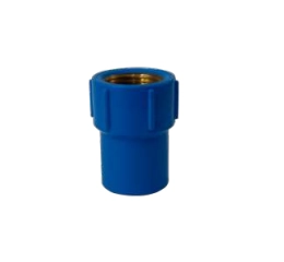 Luva Azul com Bucha de Latão PVC